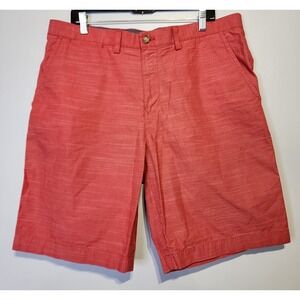 Tommy HilfigerMens Size 38 Heathered Red Slash Pockets Flat Front Chinos Shorts